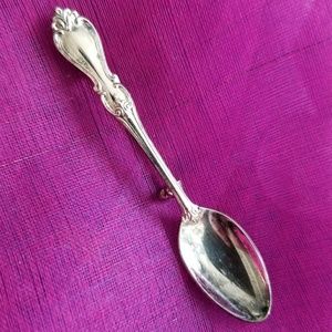 Vintage brooch Towle silver spoon broach mini silverware pin flatware jewelry